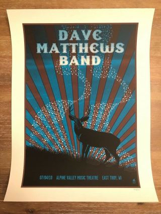 Dave Matthews Band Alpine Valley N2 2010 Methane Studios Deer Music Notes Poster