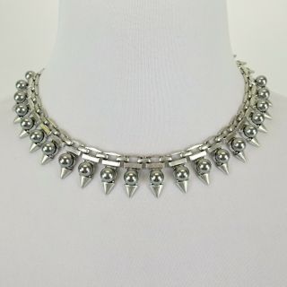 Miranda Lambert Stella & Dot Silver - Colored Spiked Double Clasp Necklace