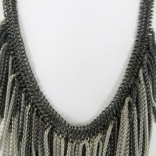 Miranda Lambert KENDRA SCOTT Silver and Black - Colored Fringe Necklace 2
