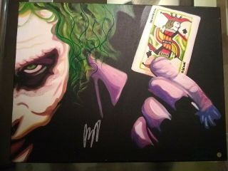 Joaquin Phoenix Signed Cargill Painting 18 X 24 Inches 2019 Nycc Badge