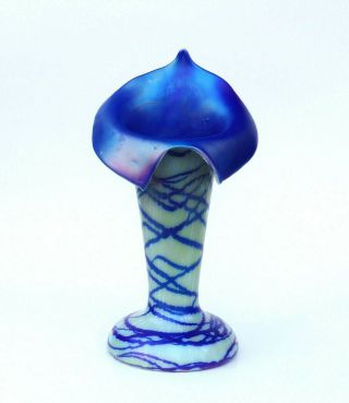 Art Glass Vase Intense Electric Blue Loetz Kralik Unidentified Maker