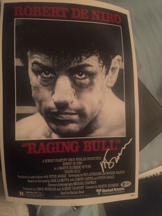 Beckett Certified Martin Scorsese Raging Bull Signed Poster Photo Deniro Robert