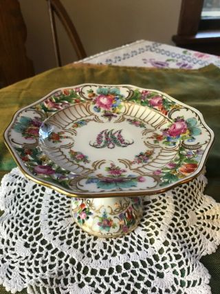 Carl Thieme Dresden Marie Antoinette Comport 6 1/4” Reticulated
