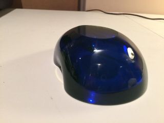 Italian Glass Seguso Cenedese Vaseline Sommerso Geode Bowl Blue Murano Modern 8