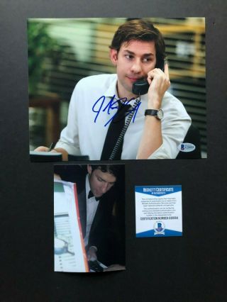 John Krasinski Rare Signed Autographed The Office Jim 8x10 Photo Beckett Bas