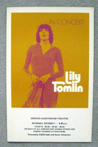 Theater Poster Window Card In Concert Lily Tomlin Denver Auditorium Theater