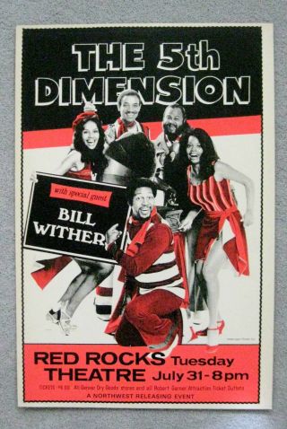Theater Poster Window Card The 5th Dimension Bill Wither Red Rocks Theater