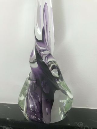 Rollin Karg 2007 Art Glass Purple Twist Sculpture,  Signed And Dated