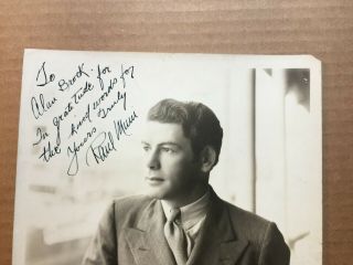Paul Muni Very Rare Very Early Vintage Autographed 8/10 Photo 1930s 2