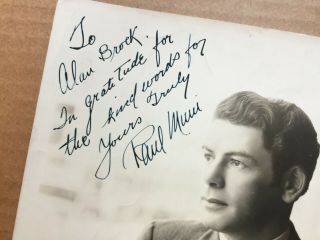 Paul Muni Very Rare Very Early Vintage Autographed 8/10 Photo 1930s 5