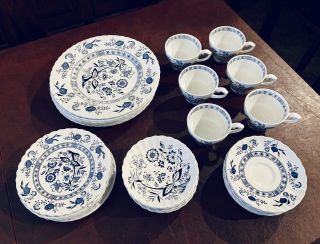 J & G Meakin Classic Wh.  Nordic China 24 Pc 6lg/sm Plates,  6 Cup/saucer,  6 Bowls