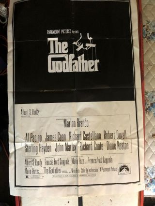 The Godfather 1972 Paramount Movie Poster Marlon Brando Al Pacino