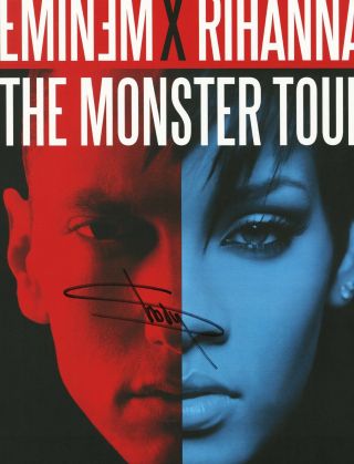 Eminem autographed concert poster 2014 Monster Tour Slim Shady 4
