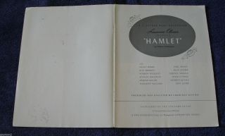 Hamlet 1948 Film Program Laurence Olivier Jean Simmons Peter Cushing 5