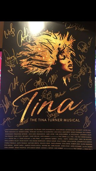 Tina Turner Musical Cast Signed Broadway Poster Adrienne Warner Watts