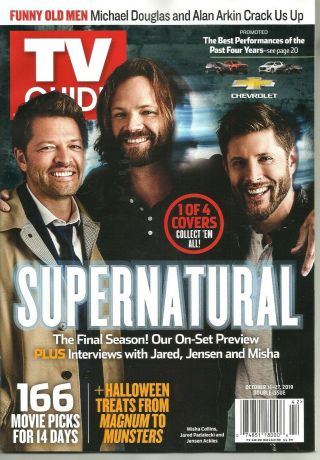 Tv Guide - 10/2019 - Supernatural - Set Of All 4 Magazines - No Mailing Labels -