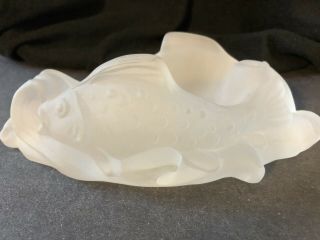 Very Rare,  R Lalique France Art Glass Double Fish Bowl