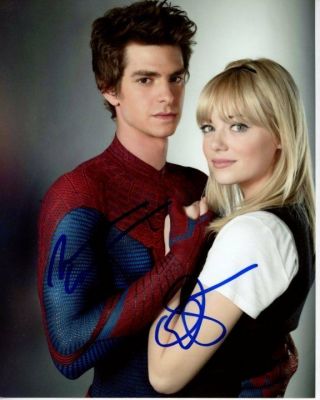 Emma Stone & Andrew Garfield Signed Autographed The Spider - Man Photo
