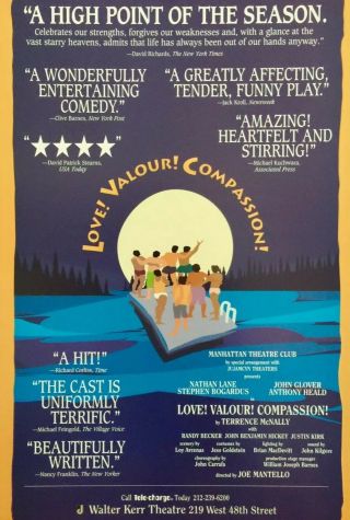 Love Valour Compassion Broadway Poster Nathan Lane,  John Glover
