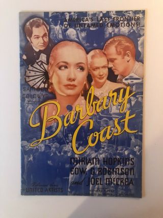 Barbary Coast Pressbook 1935