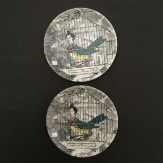 FORNASETTI L’Arpie Gentili Coasters Small Plates - set of 6/5 Designs Lady Birds 8