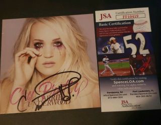 Carrie Underwood Signed Autographed Cd Cover W/ Cd Jsa Certified Auto Cry Pretty