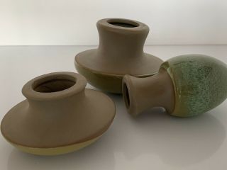 Rare Robert Maxwell California Studio Pottery Mid Century Modern Mushroom Set 3 7