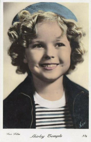 Shirley Temple Hand Tinted Color French Real Photo Postcard C1930s