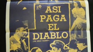 Spanish Mexican Movie Poster ASI PAGA EL DIABLO The Great McGinty Brian Donlevy 3