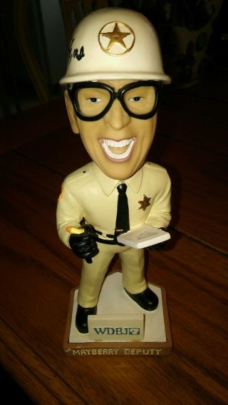 Mayberry Deputy Ticket Writing Barney Fife Bobblehead Signed See Descrip,