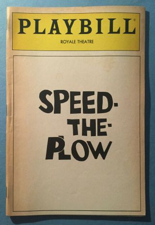 Speed The Plow Playbill (june 1988) Madonna,  Ron Silver,  Joe Mantegna
