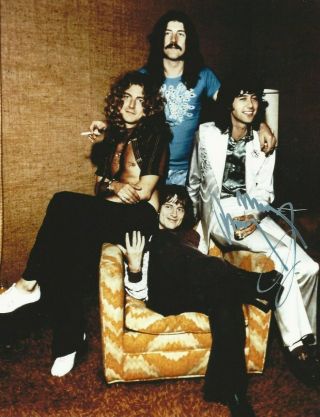 Led Zeppelin Photo Signed By Jimmy Page,  With,  8.  5 " X11 "