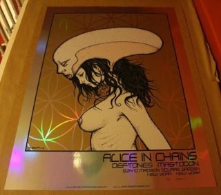 Alice In Chains Foil Poster York,  Ny 9/24/2010 Jermaine Rogers Msg Ed Of 25