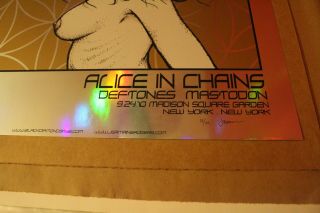 ALICE IN CHAINS FOIL POSTER YORK,  NY 9/24/2010 JERMAINE ROGERS MSG ED OF 25 3