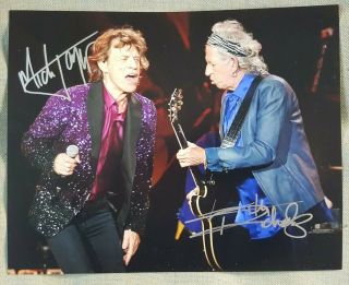 Rolling Stones Mick Jagger Keith Richards Org Hand Signed Autographed Photo