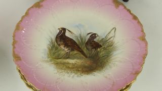 Antique Deliniers Limoges Game Bird Platter with 8 Plates Mark To Bottom 17 7
