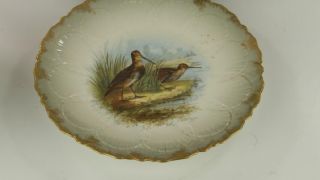 Antique Deliniers Limoges Game Bird Platter with 8 Plates Mark To Bottom 17 8
