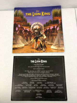 The Lion King Broadway Souvenir Program,  Touring Company Insert