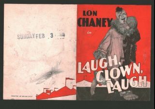 Laugh Clown Herald W Movie Poster Art (verygood) 1927 6 " X9 " Lon Chaney 001