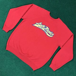 Vintage 80s Late Night With David Letterman Sweatshirt Red 90s Usa Mens L Euc