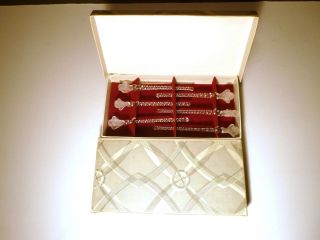 Vintage Lalique Crystal Roxane (1968 -) Set Of 6 Swizzle Sticks 5 " Franc