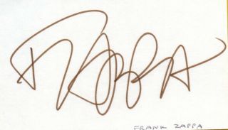 Z - Frank Zappa Autographed Card With