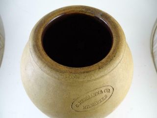 Antique 1800s Stoneware Crock Butter Churn Jug 2 Gallon C.  Hermann & Co Milwaukee 4
