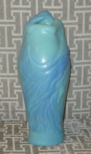 ☆ Flawless Van Briggle Art Pottery Lorelei Nude Female Vase Ming Blue Turquoise