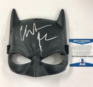 Christian Bale Autograph Batman Dark Knight Rises Signed Mask Beckett Bas
