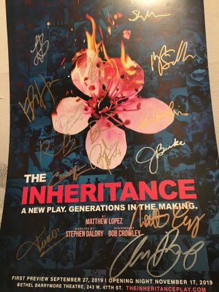 The Inheritance Playwright Director Cast Signed Broadway Poster Window Card