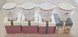Set Of Four Downton Abbey World Market Mugs