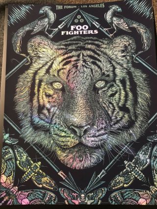 Foo Fighters S/n Foil Todd Slater Concert Poster Los Angeles 2015 Pearl Jam Emek