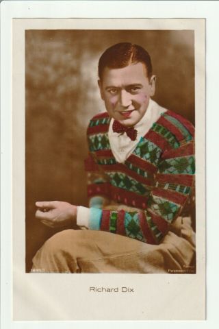 Richard Dix 1930s Colour Photo Postcard