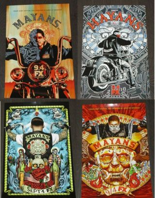 Mayans Mc Limited Edition 11x17 Tv Promotional Poster Set Of 4 - Sons Of Anarchy